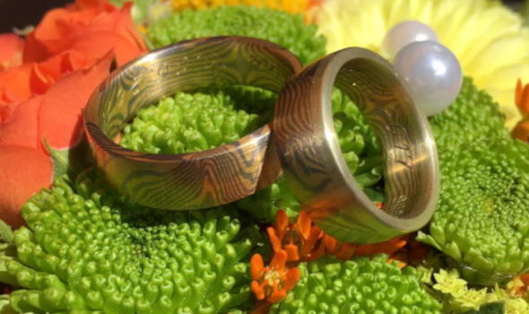 Hochzeitsringe in Mokume Gane