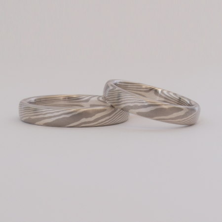 Schlichte Ringe in Mokume Gane